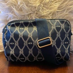Christian Dior Navy canvas clutch / crossbody